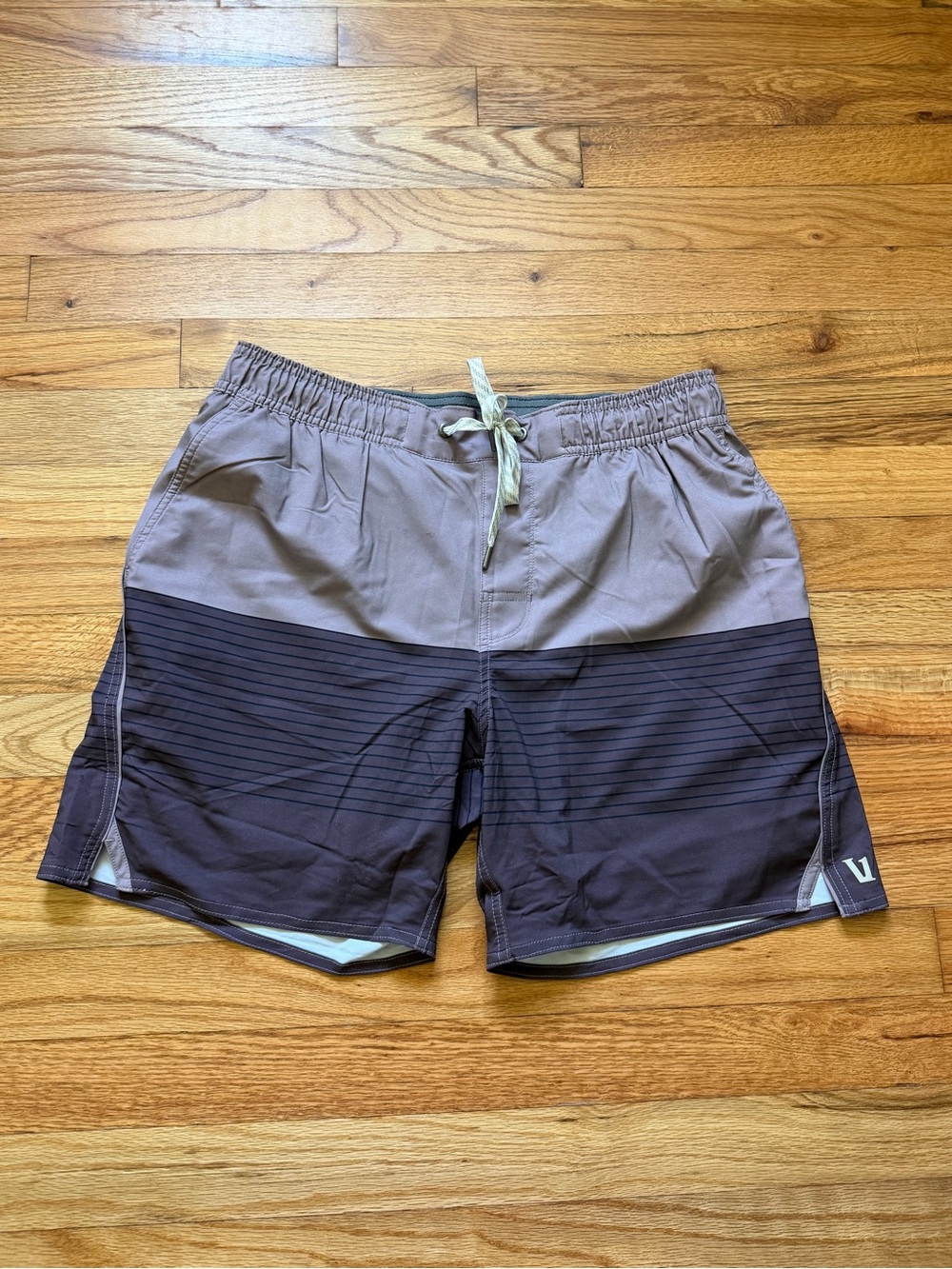 Vuori Men’s Two-Tone Taupe and Plum Shorts